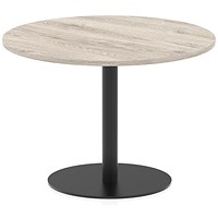 Italia Poseur Round Table, 1000mm Wide, 720mm High, Grey Oak Italia Poseur Round Table, 1000mm Wide, 720mm High, Grey Oak