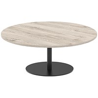 Italia Poseur Round Coffee Table, 1200mm Wide, 475mm High, Grey Oak