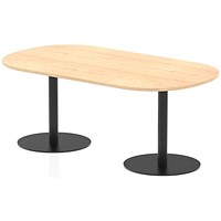 Italia Poseur Boardroom Table, 1800mm Wide, 720mm High, Black Leg, Maple