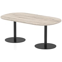 Italia Poseur Boardroom Table, 1800mm Wide, 720mm High, Black Leg, Grey Oak Italia Poseur Boardroom Table, 1800mm Wide, 720mm High, Black Leg, Grey Oak
