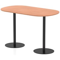 Italia Poseur Boardroom Table, 1800mm Wide, 1145mm High, Black Leg, Beech