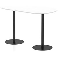 Italia Poseur Boardroom Table, 1800mm Wide, 1145mm High, Black Leg, White Italia Poseur Boardroom Table, 1800mm Wide, 1145mm High, Black Leg, White