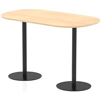 Italia Poseur Boardroom Table, 1800mm Wide, 1145mm High, Black Leg, Maple