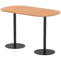 Italia Poseur Boardroom Table, 1800mm Wide, 1145mm High, Black Leg, Oak