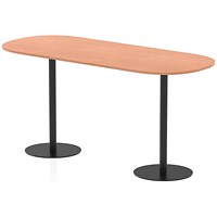 Italia Poseur Boardroom Table, 2400mm Wide, 1145mm High, Black Leg, Beech Italia Poseur Boardroom Table, 2400mm Wide, 1145mm High, Black Leg, Beech