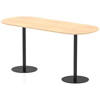 Italia Poseur Boardroom Table, 2400mm Wide, 1145mm High, Black Leg, Maple