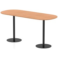 Italia Poseur Boardroom Table, 2400mm Wide, 1145mm High, Black Leg, Oak