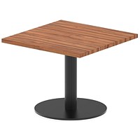 Italia Poseur Square Table, 600mm Wide, 475mm High, Walnut