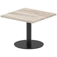 Italia Poseur Square Table, 600mm Wide, 475mm High, Grey Oak