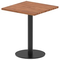 Italia Poseur Square Table, 600mm Wide, 720mm High, Walnut