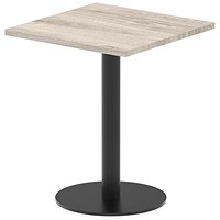 Italia Poseur Square Table, 600mm Wide, 720mm High, Grey Oak
