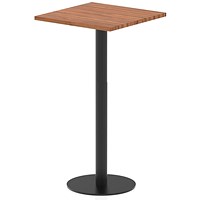 Italia Poseur Square Table, 600mm Wide, 1145mm High, Walnut