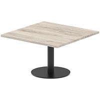 Italia Poseur Square Table, 800mm Wide, 475mm High, Grey Oak