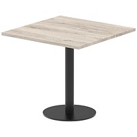 Italia Poseur Square Table, 800mm Wide, 720mm High, Grey Oak