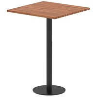 Italia Poseur Square Table, 800mm Wide, 1145mm High, Walnut