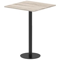 Italia Poseur Square Table, 800mm Wide, 1145mm High, Grey Oak