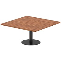 Italia Poseur Square Table, 1000mm Wide, 475mm High, Walnut