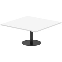 Italia Poseur Square Table, 1000mm Wide, 475mm High, White