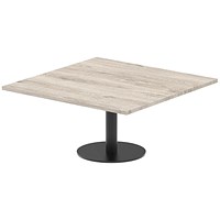 Italia Poseur Square Table, 1000mm Wide, 475mm High, Grey Oak