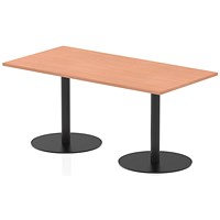 Italia Poseur Rectangular Table, 1600x800x720mm, Beech
