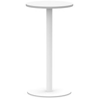 Italia Poseur Round Table, 600mm Wide, 1145mm High, White Leg, White