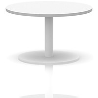 Italia Round Coffee Table, 800mm Wide, 475mm High, White Leg, White