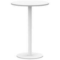 Italia Poseur Round Table, 800mm Wide, 1145mm High, White Leg, White
