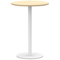 Italia Poseur Round Table, 800mm Wide, 1145mm High, White Leg, Maple