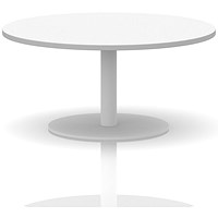 Italia Round Coffee Table, 1000mm Wide, 475mm High, White Leg, White