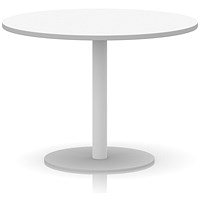 Italia Poseur Round Table, 1000mm Wide, 720mm High, White Leg, White