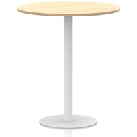 Italia Poseur Round Table, 1000mm Wide, 1145mm High, White Leg, Maple