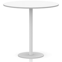 Italia Poseur Round Table, 1200mm Wide, 1145mm High, White Leg, White