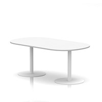 Italia Poseur Boardroom Table, 1800mm Wide, 720mm High, White Leg, White