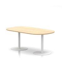 Italia Poseur Boardroom Table, 1800mm Wide, 720mm High, White Leg, Maple