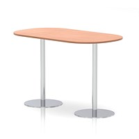 Italia Poseur Boardroom Table, 1800mm Wide, 1145mm High, White Leg, Beech