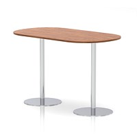 Italia Poseur Boardroom Table, 1800mm Wide, 1145mm High, White Leg, Walnut