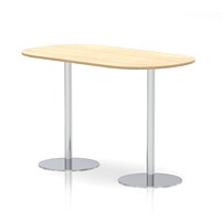Italia Poseur Boardroom Table, 1800mm Wide, 1145mm High, White Leg, Maple