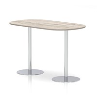 Italia Poseur Boardroom Table, 1800mm Wide, 1145mm High, White Leg, Grey Oak
