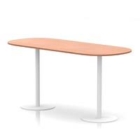 Italia Poseur Boardroom Table, 2400mm Wide, 1145mm High, White Leg, Beech
