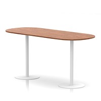Italia Poseur Boardroom Table, 2400mm Wide, 1145mm High, White Leg, Walnut