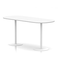 Italia Poseur Boardroom Table, 2400mm Wide, 1145mm High, White Leg, White