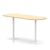 Italia Poseur Boardroom Table, 2400mm Wide, 1145mm High, White Leg, Maple