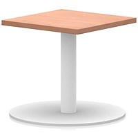 Italia Square Coffee Table, 600mm Wide, 475mm High, White Leg, Beech