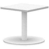 Italia Square Coffee Table, 600mm Wide, 475mm High, White Leg, White
