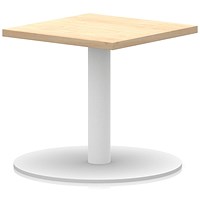 Italia Square Coffee Table, 600mm Wide, 475mm High, White Leg, Maple