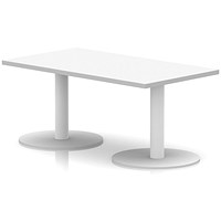 Italia Rectangular Coffee Table, 1200x600x475mm, White Leg, White