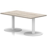 Italia Rectangular Coffee Table, 1200x600x475mm, White Leg, Grey Oak