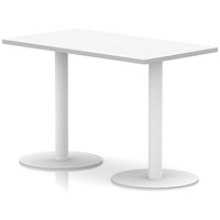 Italia Poseur Rectangular Table, 1200x600x720mm, White Leg, Oak