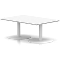 Italia Rectangular Coffee Table, 1200x800x475mm, White Leg, White