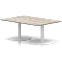 Italia Rectangular Coffee Table, 1200x800x475mm, White Leg, Grey Oak